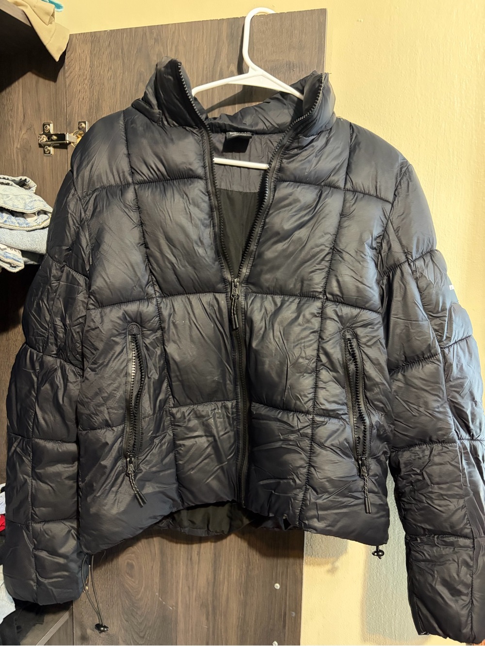 iets Fran’s Women's Black Puffer Jacket - Lightweight Quilted Coat